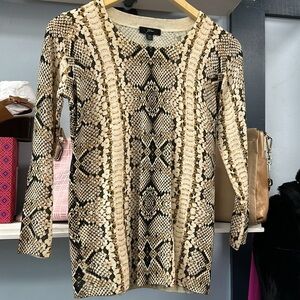 J. Crew Merino Wool snake print Tippi sweater. Size Medium